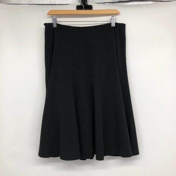 hanna & gracie Black Flared Knee Length Midi Skirt size 10 - Picture 2 of 13